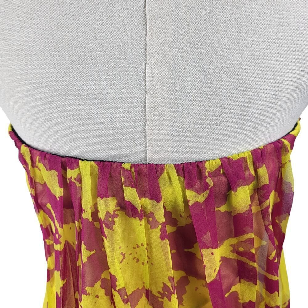 NEW Jay Godfrey SZ 6 Layered Silk Strapless Mini Dress Sheer Pink Green Overlay - Picture 10 of 15